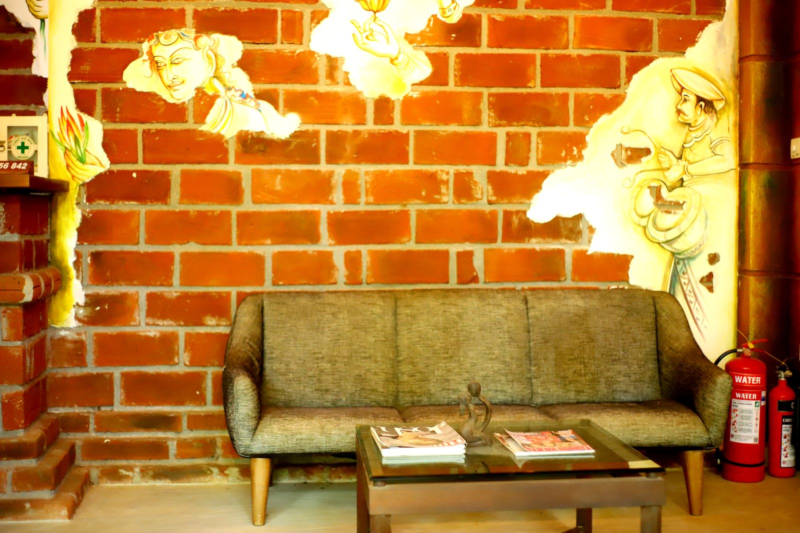 Brick lounge with seating